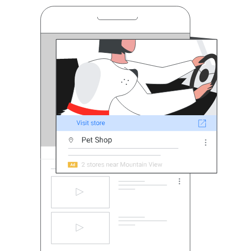 Publicité pour un établissement local diffusée sur YouTube