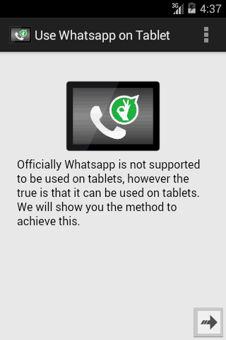 Guide Run Whatsapp on Tablet