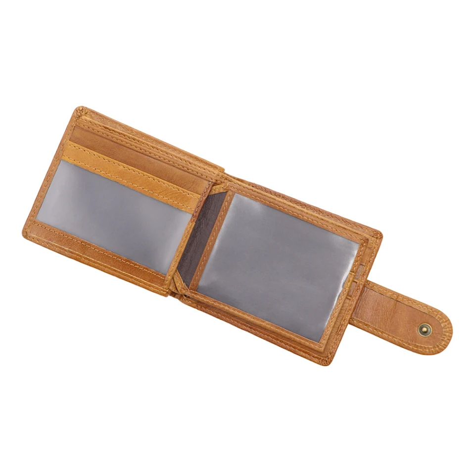 Portefeuille homme Eagle en cuir de vachette pleine fleur poli à la main, haut de gamme, élégant et durable pour un usage quotidien.