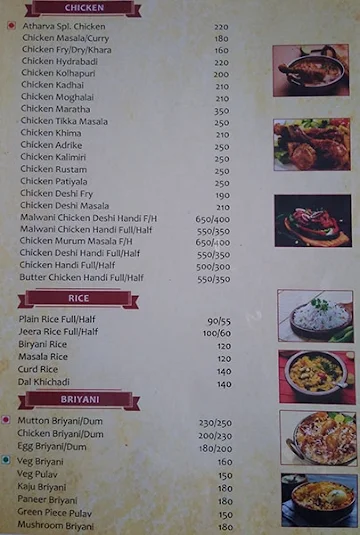 Atharva Restaurant & Bar menu 