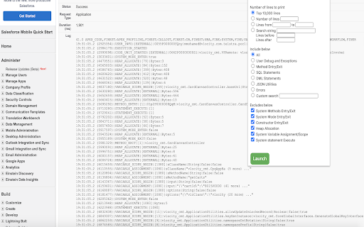 Salesforce Debug Log viewer