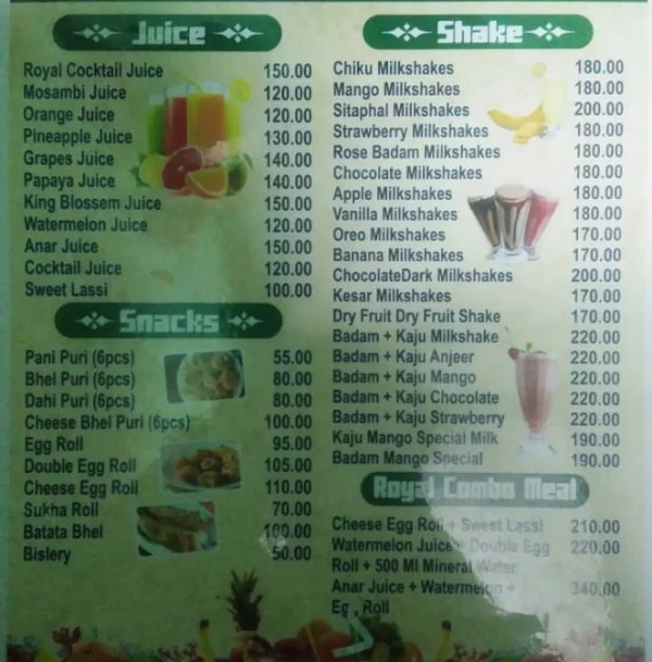 Juicy Hut menu 