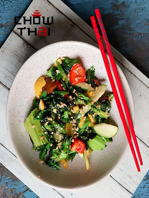 Stir Fried Asian Greens In Thai Burnt Garlic