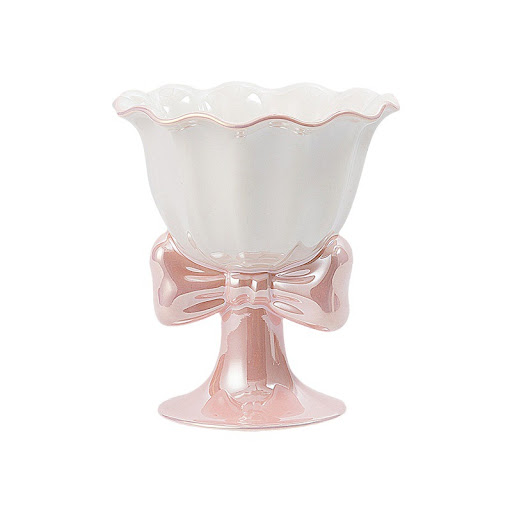 Title 6, Girl Heart Bow Ice Cream Ceramic Cup. Serve ice...