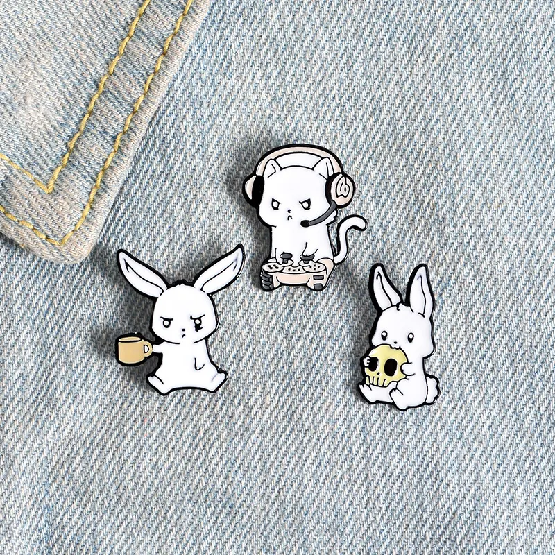 Title 6, Broche Lapin Blanc Mignon et Créatif Bijou Drôl...
