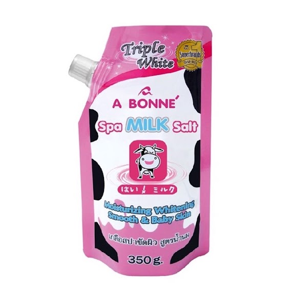 Muôi Tăm Trăng Da Sưa Bo Spa Bonne Milk Salt Thai Lan Túi 350G