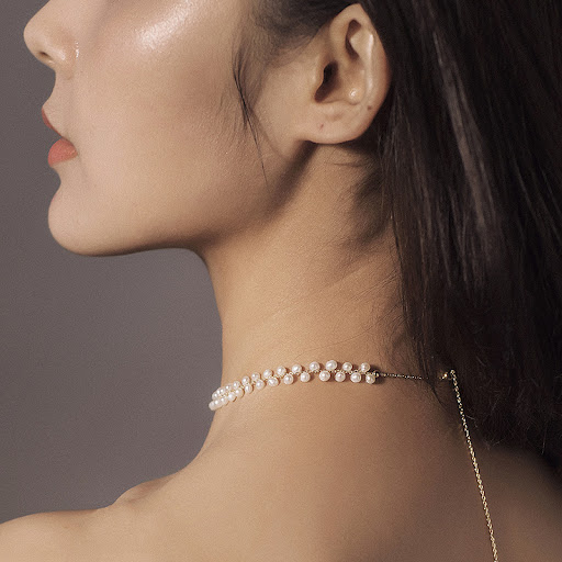 Title 1, Hand-woven pearl necklace. Enhance your style w...