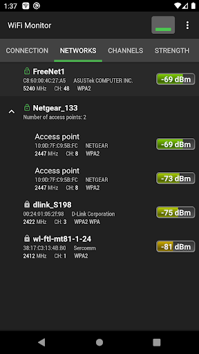 Screenshot WiFi Monitor: network analyzer