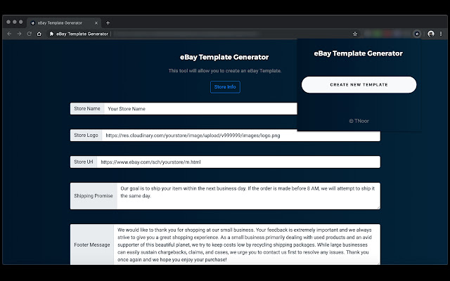 Ebay Template Generator chrome extension