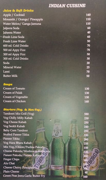 The Masala Family Restaurant menu 