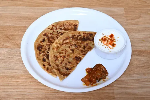 Aloo Pyaaj Paratha (2 Pcs) + Dahi + Achar