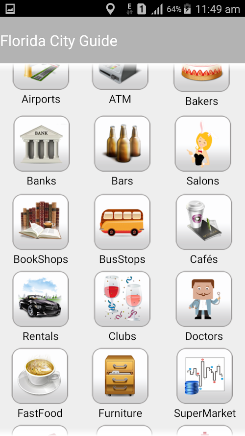 Android application Florida City Guide screenshort