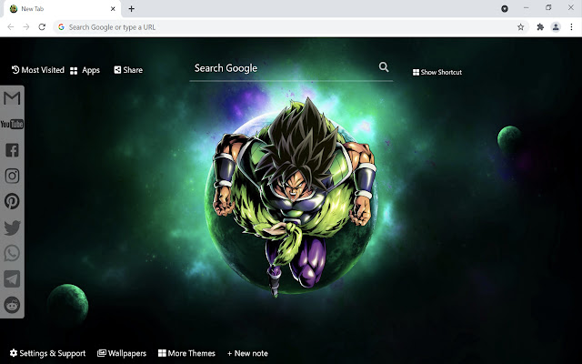 Dragon Ball Super: Broly Wallpaper New Tab