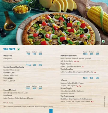 Domino's Pizza menu 