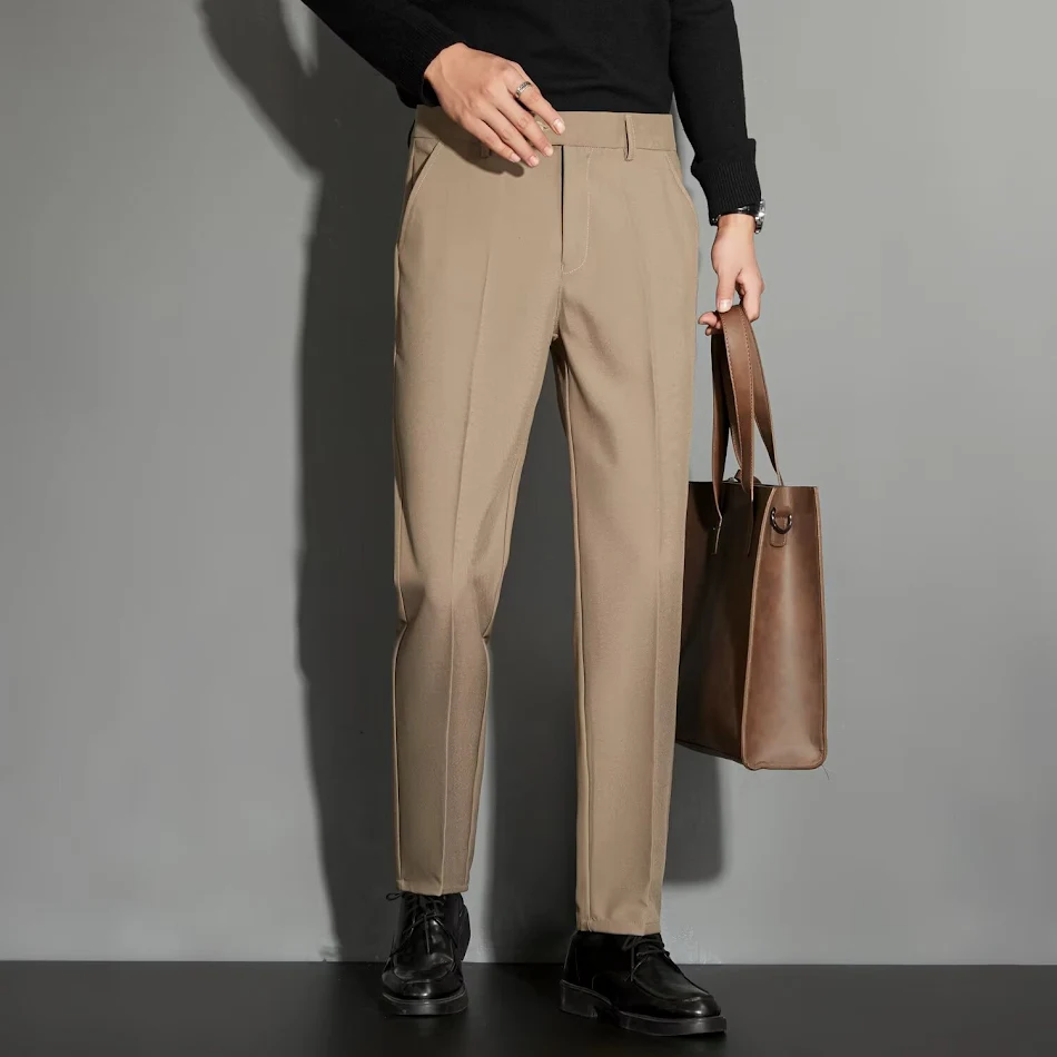 Spring Draping Effect Straight All-matching Ankle-length Suit Pants for effortless style and versatility. Perfect for wo