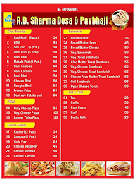 R.D. Sharma Dhosa and Pavbhaji menu 2