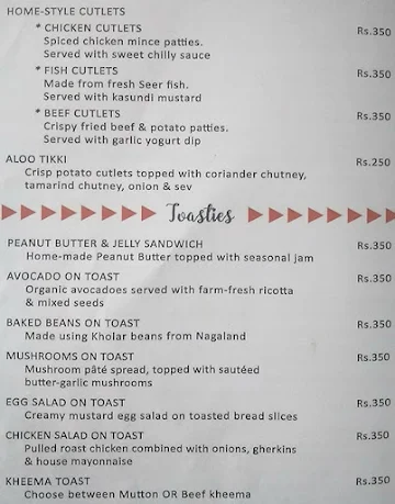 The Farm menu 