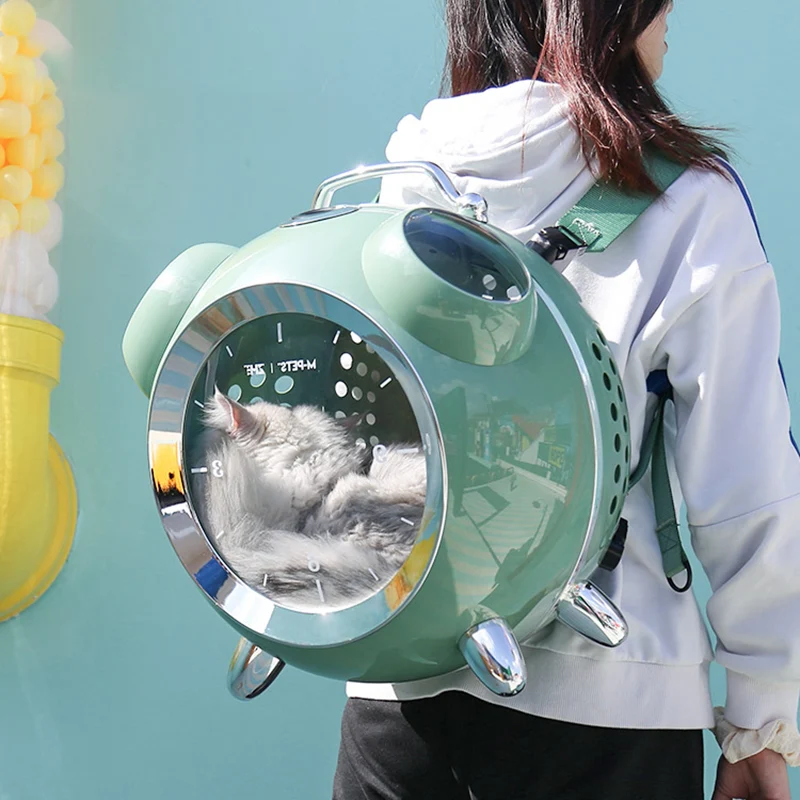 Draagbare Space Pet Wekker Katten Tas. Neem je kat overal mee naartoe, garandeer hun welzijn en kom op tijd aan.