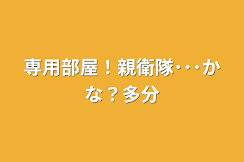 専用部屋！親衛隊･･･かな？多分