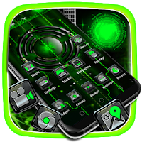 Black Green Technology Launcher Theme 