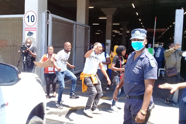 A group of disgruntled voters from Umlazi, south of Durban, protest after an ANC councillor won the ward. The residents said they lodged a dispute with the Electoral Commission.