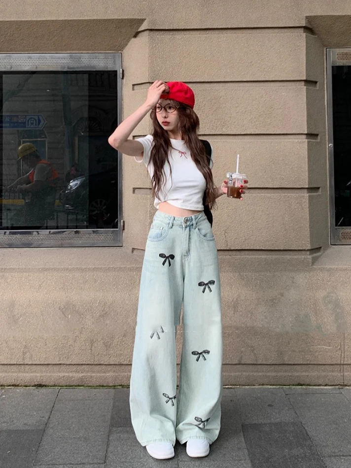 Dames Wijde Broek met Strik, Losse Pasvorm en Dunne Stof, Comfortabel en Stijlvol, Perfect voor Zomer, Casual Elegante Look, Lichtgewicht en Ademend