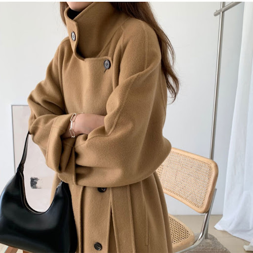 Title 2, Womens Double-sided Cashmere Coat, Loose Knee-...