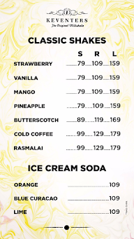 Keventers - Milkshakes & Desserts menu 2