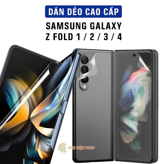 Dán Màn Hình Samsung Z Fold 4 / Fold 3 Full Màn Hình Chính Dẻo Trong Suốt - Dán Lưng Samsung Galaxy Z Fold 4 / Z Fold 3