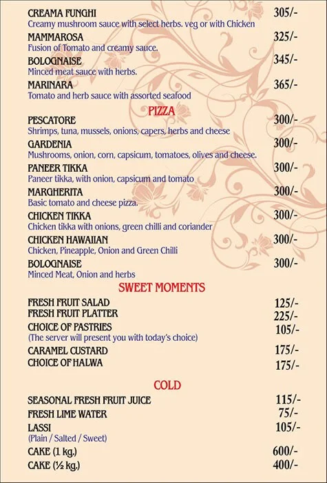 Sai Palace menu 