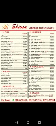 Shivsu Chinese Restaurant menu 1