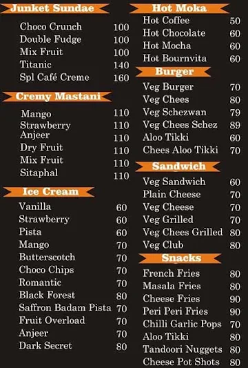 Cafe Creme menu 