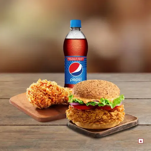 Spicy Zinger Burger And Chicken Meal