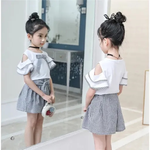 Title 5, Meisjespak Nieuwe Stijl Off-Shoulder Korte Mouw...