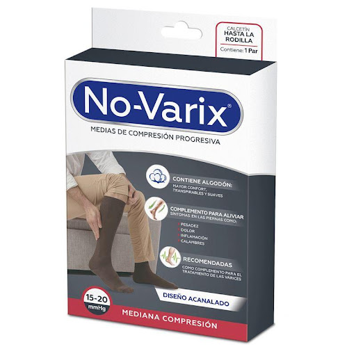 Media de compresión No-Varix hombre 15-20 mmHg fibras especiales marron L No- Varix  x 1 