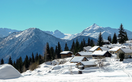 Snow covered village