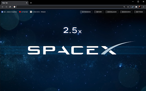 SpaceX Animated New Tab