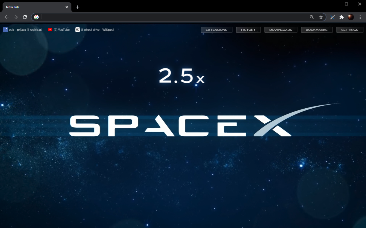 SpaceX Animated New Tab Preview image 4