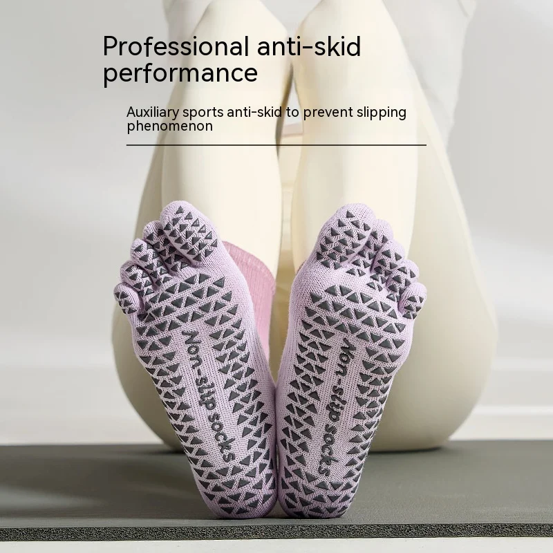 Geknoopte yogasokken tot halverwege de kuit voor herfst en winter. Antislip