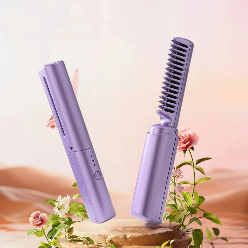 Piastra Arricciacapelli Wireless Professionale Riscaldamento Rapido Ioni Negativi Spazzola Lisciante Arricciante Styling Capelli