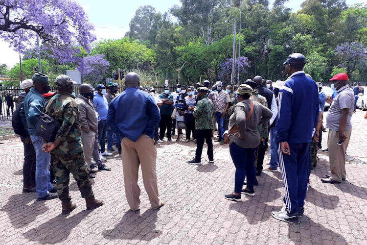 Supporters gathered outside the Kgosi Mampuru prison on Monday when 53 people appeared in a courtroom within the correctional facility.