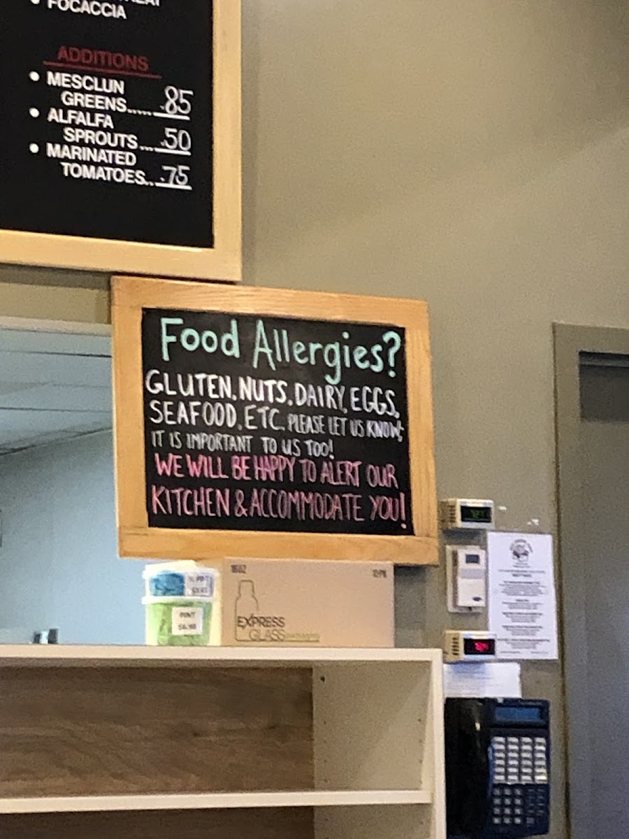 The Cheese Shop gluten-free menu