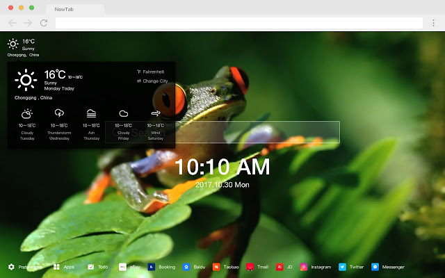 Frog New Tab Page HD Animals Themes