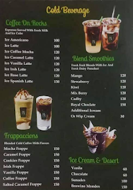 Relax Coffee menu 1