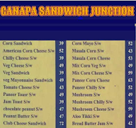 Ganapa Sandwich Junction menu 1