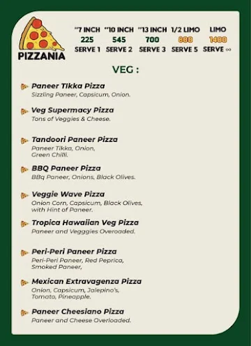 Pizzitalia menu 