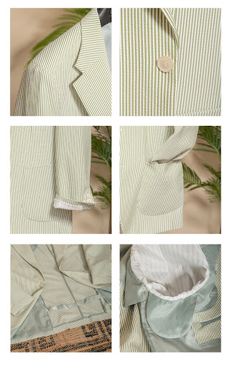Title 4, Retro Breathable and Light Seersucker Suit Perf...