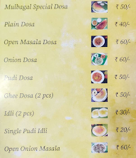 Mulbagal Dosa Point menu 1