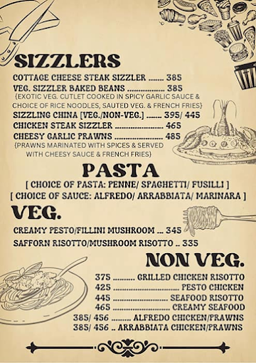 Upper Deck Lounge menu 