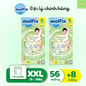 Combo 2 Gói Tã/Bỉm Quần Molfix Thiên Nhiên Super Jumbo Size Xxl56+8 Vaca Baby House